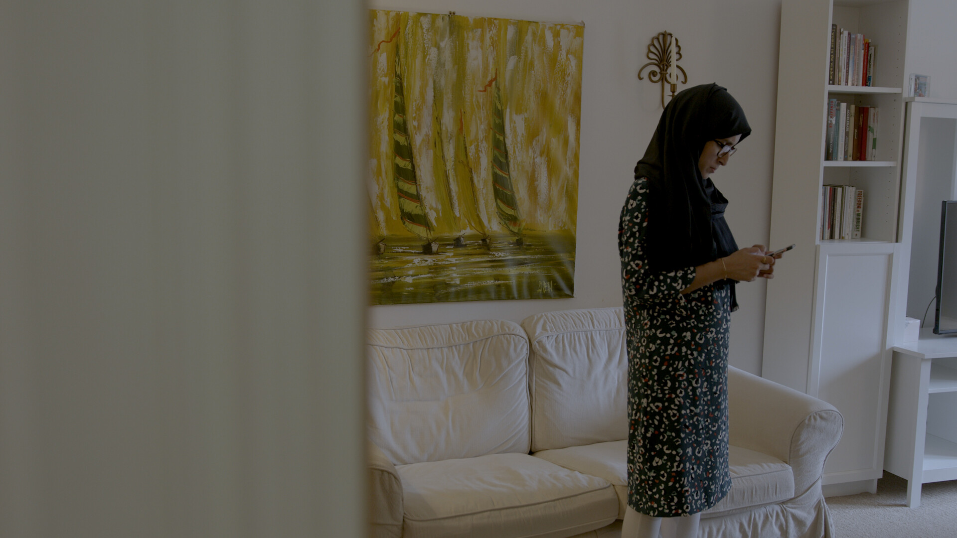 a young lady checking phone