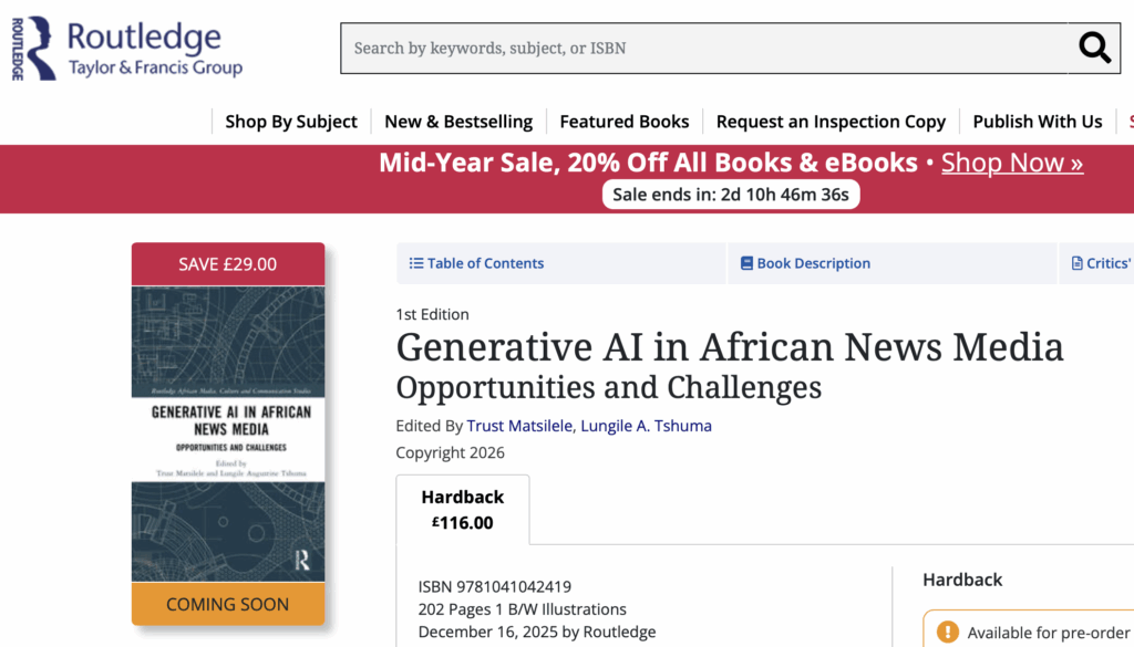 MWAURA, J. (2025) WHO OWNS THE NEWS? THE POLITICAL ECONOMY OF AI JOURNALISM IN AFRICA